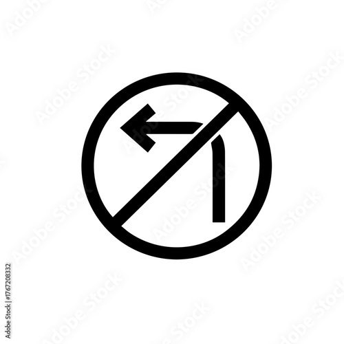 No Left Turn Icon Free Download No Left Turn Icon - GFXLoad