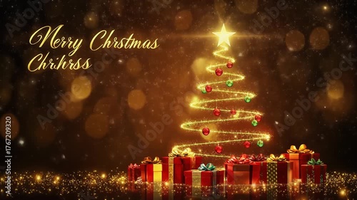 Christmas tree background - merry Christmas