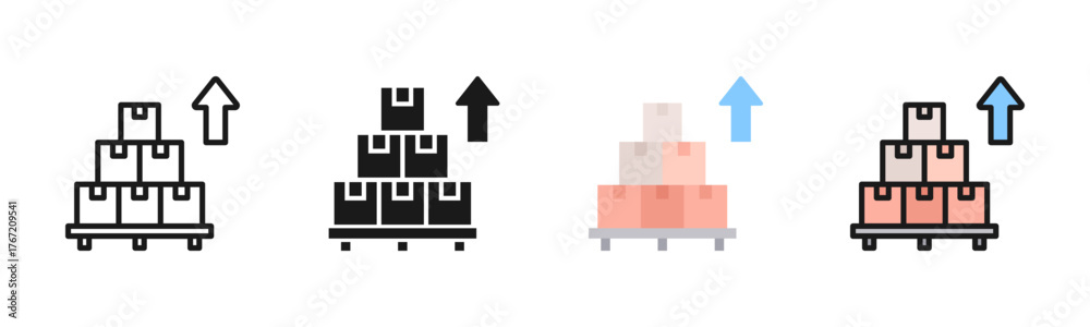 Naklejka premium Export Icon Pack In Multiple Styles