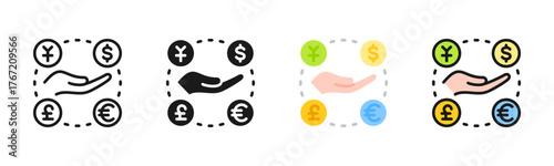 Foreign Exchange Icon Pack In Multiple Styles