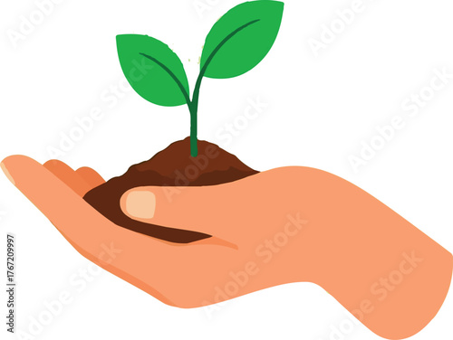 hand holding a plant symbolizing save plants and save earth concept 
