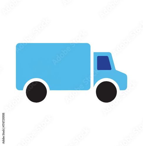 vector truck icon on white background 