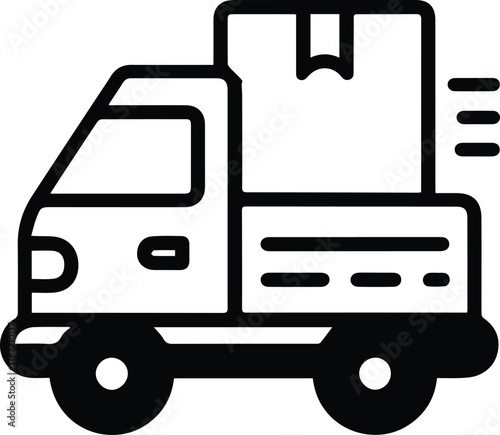 vector truck delivery icon illustration on white background