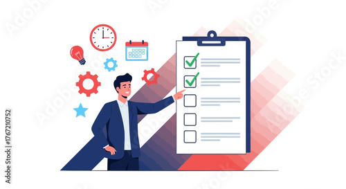 Wallpaper Mural Business Professional Showing Checklist and Time Management Conceptualized Workflow Torontodigital.ca