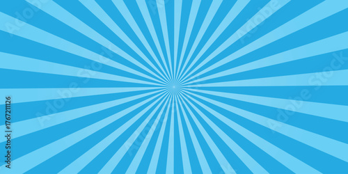 Sunburst background desing.abstract comic style burst pattern for retro pop art design, vibrant blue rays template for poster, banner, wallpaper, or graphic project