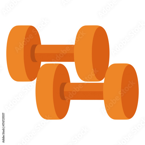 Pair of dumbbells fitness sport healthy flat color vector illustration template design