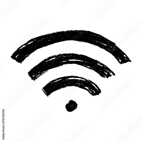 Hand drawn free wifi spot zone sign Public wi-fi area sign Wireless internet clipart in doodle style Single element for print, web, design, decor 3G, 4G, 5G, 6G, IoT