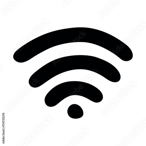 Hand drawn free wifi spot zone sign Public wi-fi area sign Wireless internet clipart in doodle style Single element for print, web, design, decor 3G, 4G, 5G, 6G, IoT