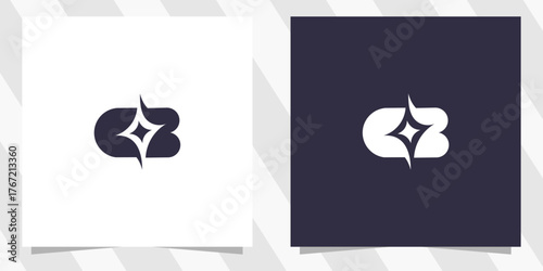 letter cb bc logo design vector