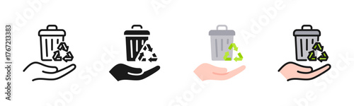 Waste Management Icon Pack In Multiple Styles