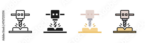 Cnc Machine Icon Pack In Multiple Styles