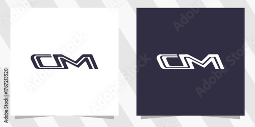 letter cm mc logo design vector
