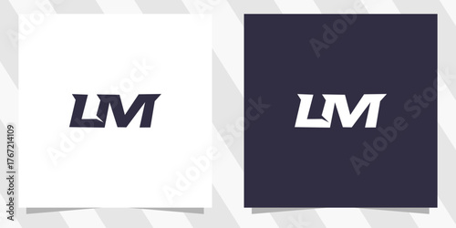letter lm ml logo design vector