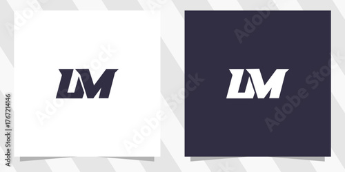 letter lm ml logo design vector