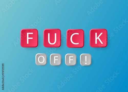 Yellow Block Typography with Censored Word