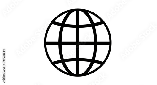 Global Network Icon for Worldwide Web Connection Internet Communication Design