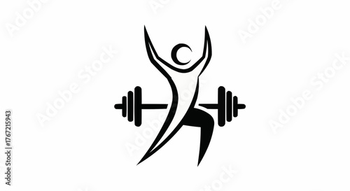 Dynamic fitness icon showcasing strength and success in health and wellness ventures