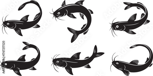 catfish silhouette design with white background