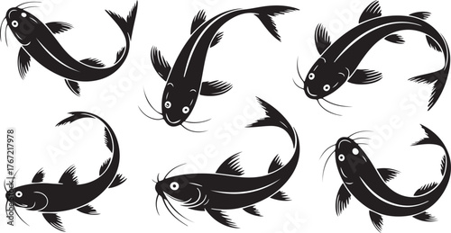catfish silhouette design with white background