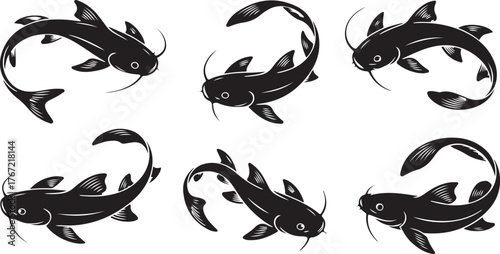 catfish silhouette design with white background