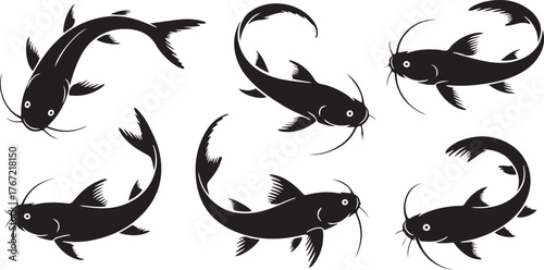catfish silhouette design with white background