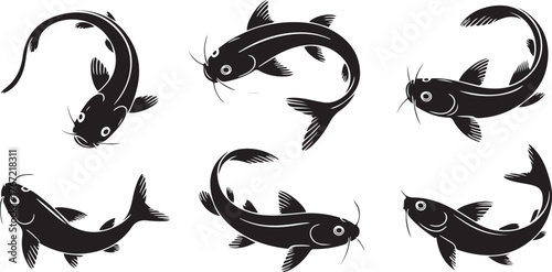 catfish silhouette design with white background