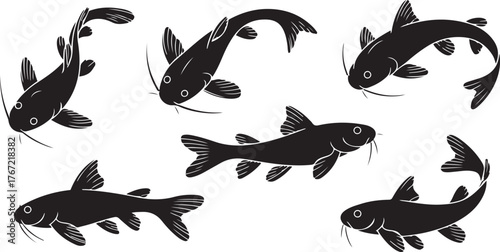 catfish silhouette design with white background