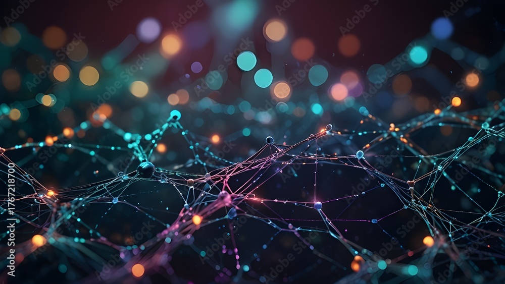 Obraz premium spider web with dew drops