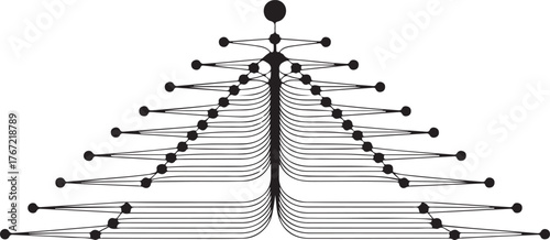 Abstract Network Tree Structure - Data Connection and Technology Vector