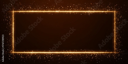 Wallpaper Mural Sparkling golden frame on dark background for elegant design and festive concept Torontodigital.ca