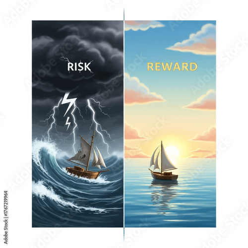 Navigate life's challenges and reap the rewards with resilience and strategic planning, conquering storms to reach peaceful horizons and success