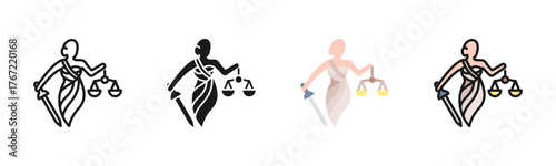 Justice Symbol Icon Pack In Multiple Styles