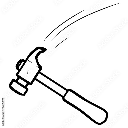 doodle hammer illustration hand drawn outline sketch vector