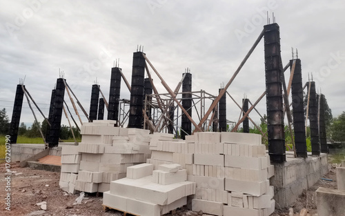 construction site with crane