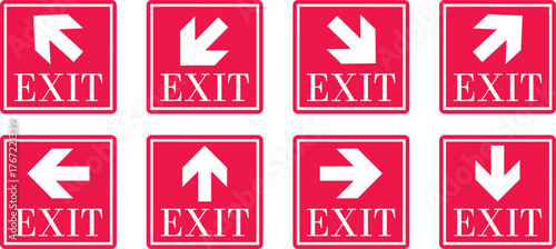 Free Download Emergency Exit Icon set. Running man emergency fire exit sign. Exit emergency arrow sign vector image, vector symbol. Fire exit keep clear sign showing a running person on transparent background. - GFXLoad