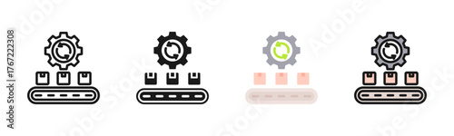 Manufacturing Process Icon Pack In Multiple Styles