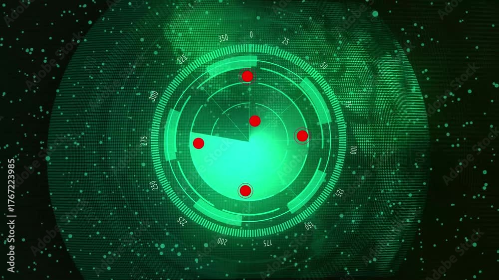 Modern green radar display featuring real-time target tracking and ...