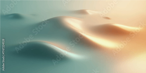 The image features an abstract light blue background with a smooth, flowing wave pattern, evoking a soft silk or liquid textile texture