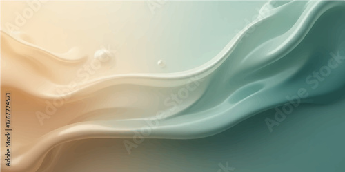 The abstract liquid wave vector background design features smooth blue lines and curves creating a flowing water texture illustration