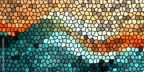 Abstract colorful mosaic background with a seamless geometric pattern of square tiles, great for digital wallpaper or vector illustration