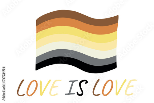 Colorful Bear brotherhood pride flag Happy pride day LGBTQ community Pride Month Vector hand drawn doodle for posters, stickers, logo, cards