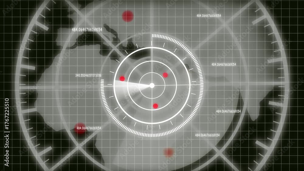 Video „Faded World Map with Overlay of Radar Screen and Target Data ...