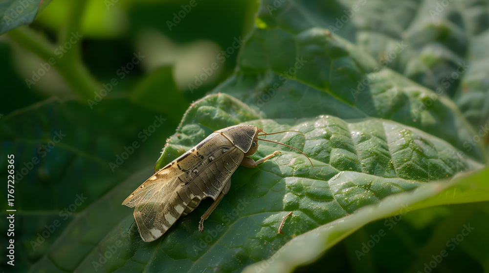 Obraz premium Insect on green leaf