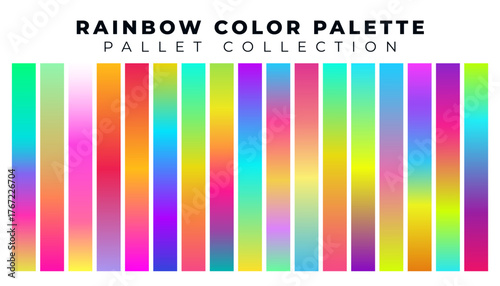 Vibrant Rainbow Color Palette Collection for Creative Design Projects