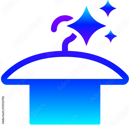 Generative AI Sparkle Clothes Hanger Icon with Magic Glow for Fashion or Shop