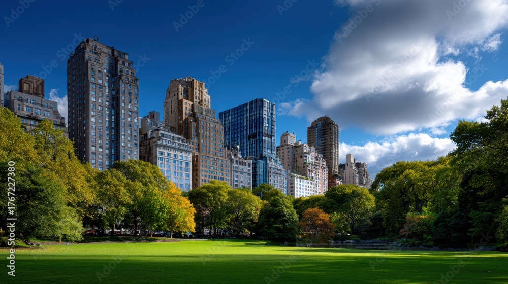 Obraz premium Central Park, NYC: Cityscape & Nature Stock Photo, New york city