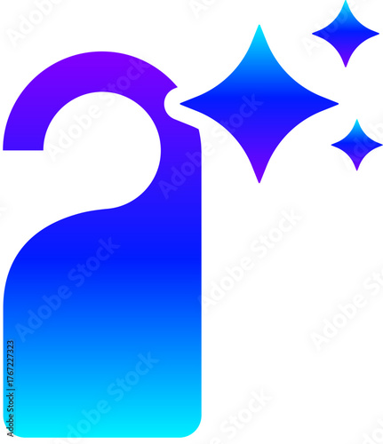 Generative AI Sparkle Do Not Disturb Icon with Door Hanger and Magic Glow