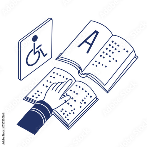 World Braille Day Vector Illustration – Accessibility, Inclusion, and Education Awareness Design in Minimal Flat Style