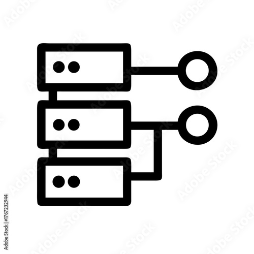 Data Cluster Network, Cloud Infrastructure, Digital Storage, Information System, Cybersecurity, Data Management, Technology Platform Icon Set