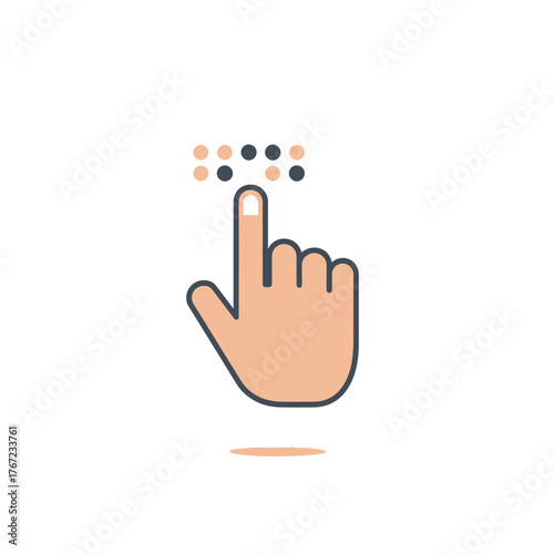 Hand Touching Braille Dots